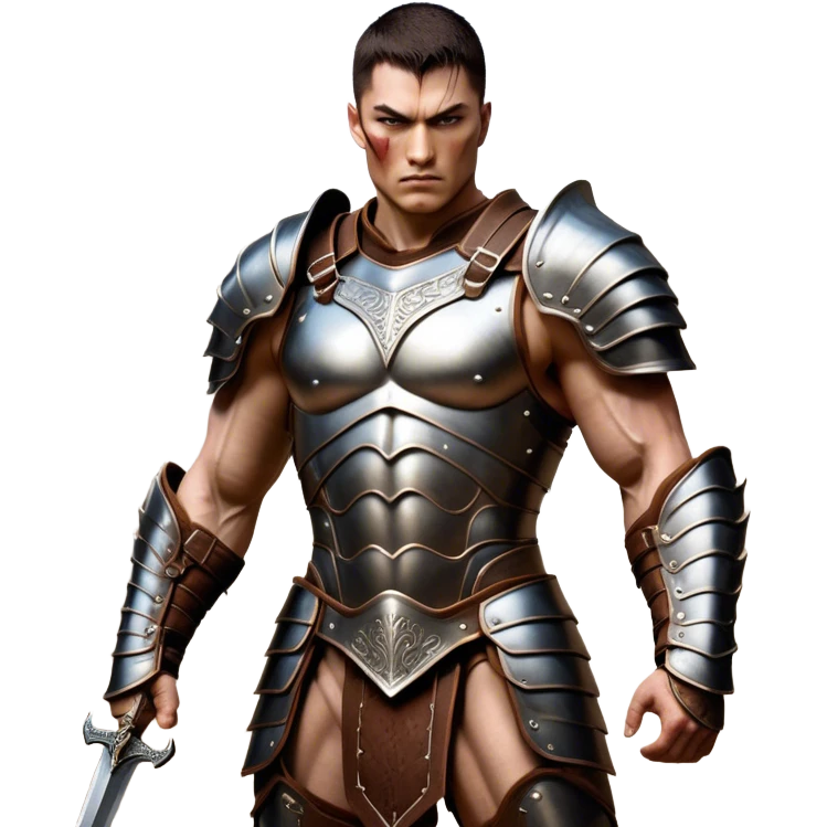 Cinematic Realistic WoW Human Warrior Portrait, captured in a dynamic, battle-ready stance, muscles defined beneath intricately detailed steel armor accented with rich leather. His chiseled visage and determined gaze are rendered with lifelike texture and dynamic natural lighting, high shine, evoking the fierce, relentless spirit of a human warrior in the midst of combat. emoji