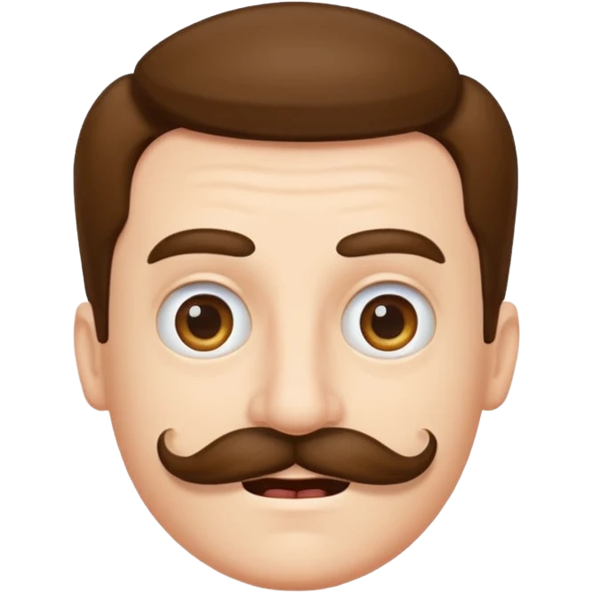 Silly with moustache emoji