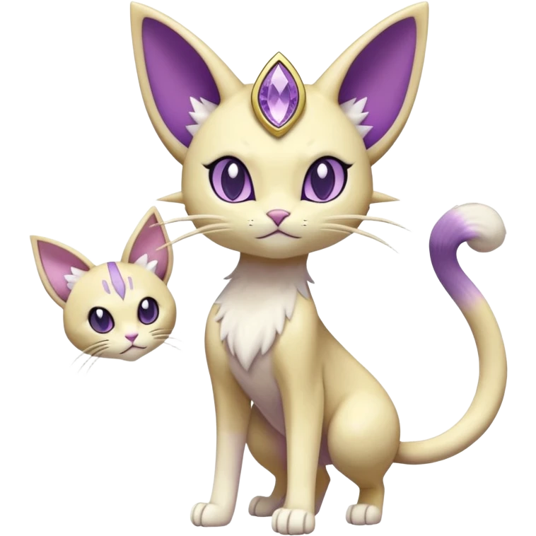 Meowth-Espeon-Pokémon-Fakémon-hybrid-creature (full body) emoji