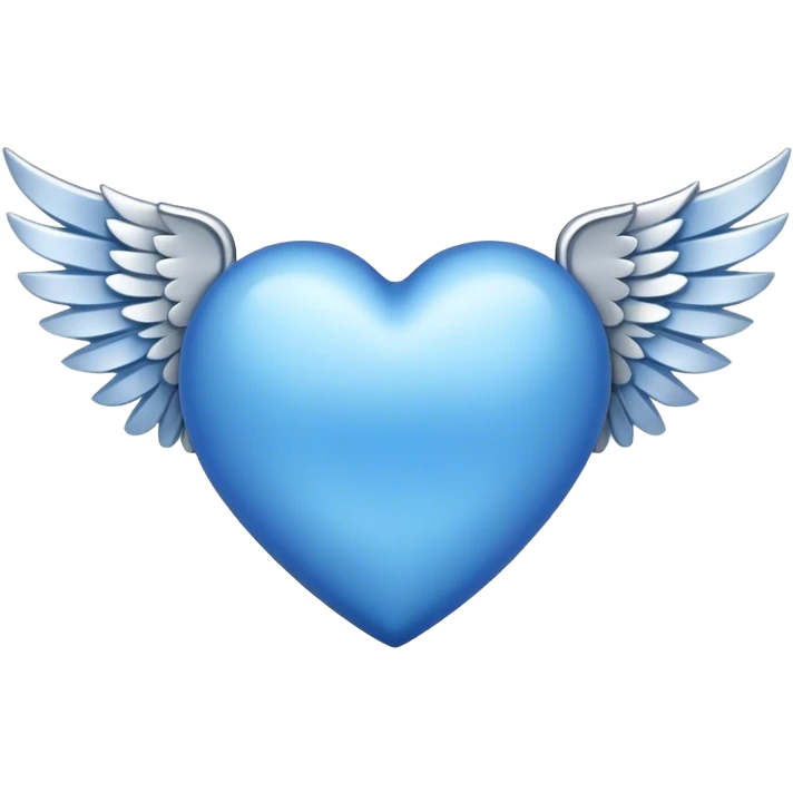 blue heart with silver wings emoji