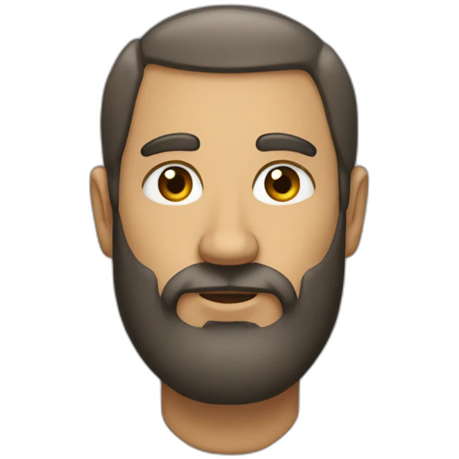 A man's head with a long beard and short hair emoji