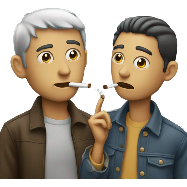 two friends smoking cigarettes emoji