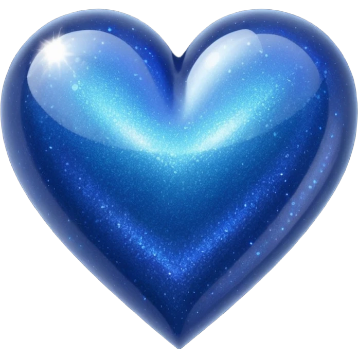 glitter heart dark blue emoji