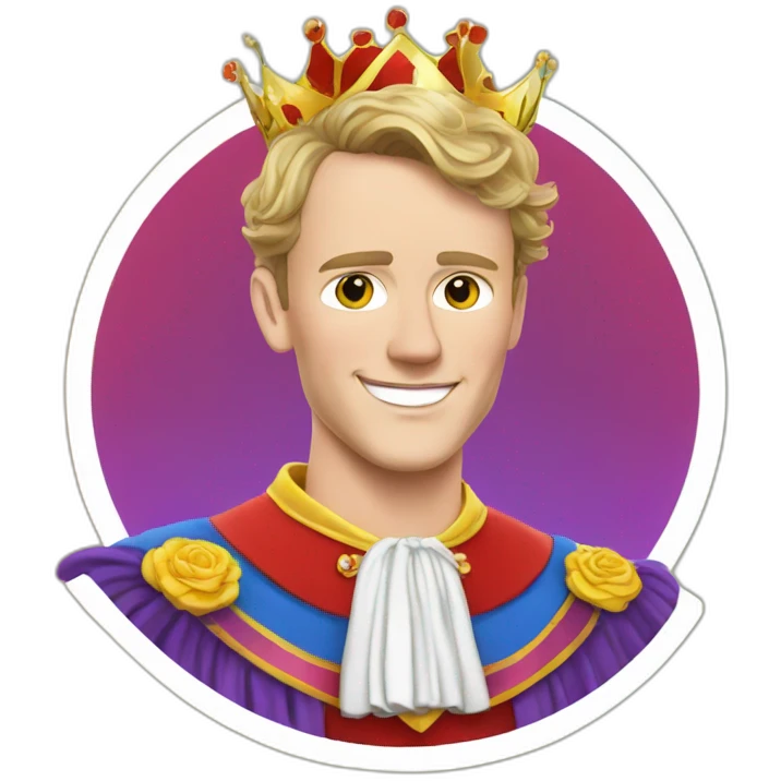 Jonathan Toews as a rainbow king with a royal robe on emoji