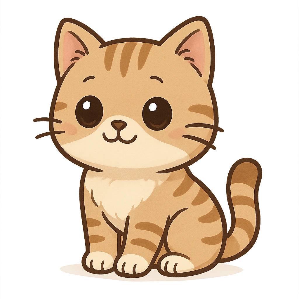 cute cat sitting, charming and adorable, general style emoji