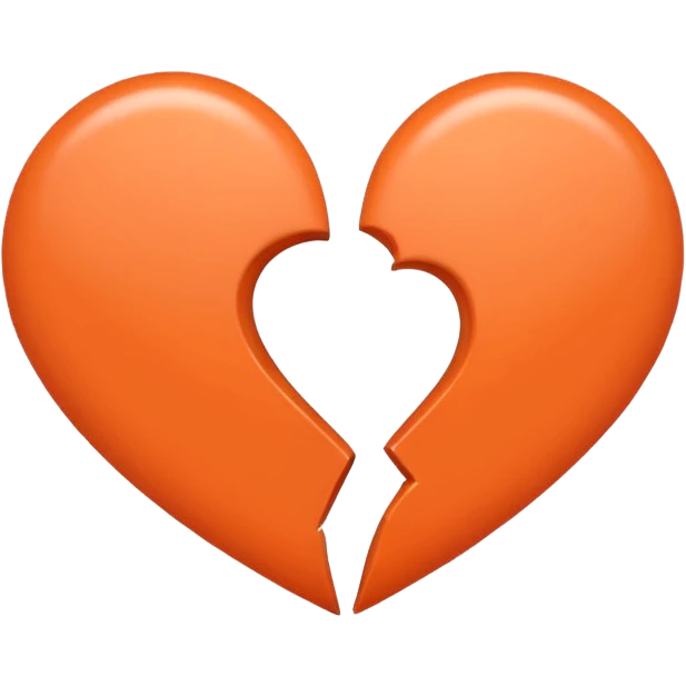 Make a half gray and half orange heart emoji (left is gray and right is orange) emoji