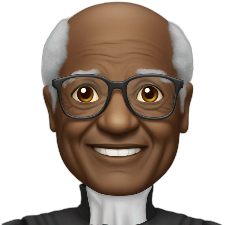 Desmond Tutu wearing a tutu emoji