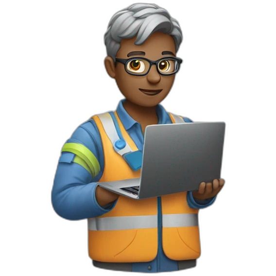 IT specialist with laptop in hands emoji
