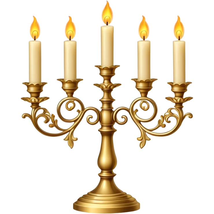elegant candelabra with three burning candles emoji
