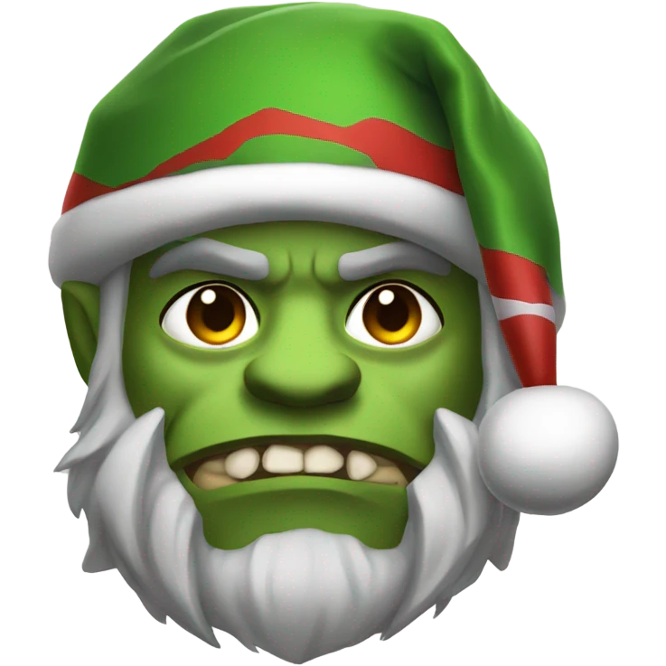 Fierce Orc ranger wearing santa hat emoji