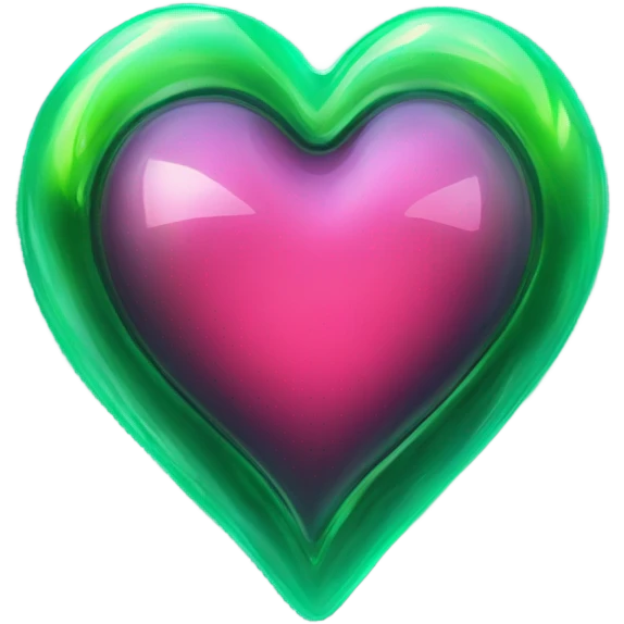 Neon green glass heart  emoji