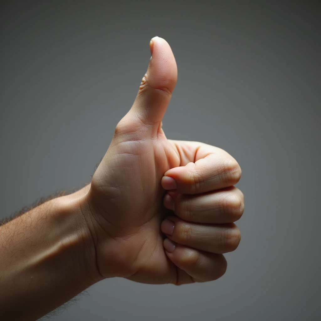 thumbs up, photorealistic style emoji