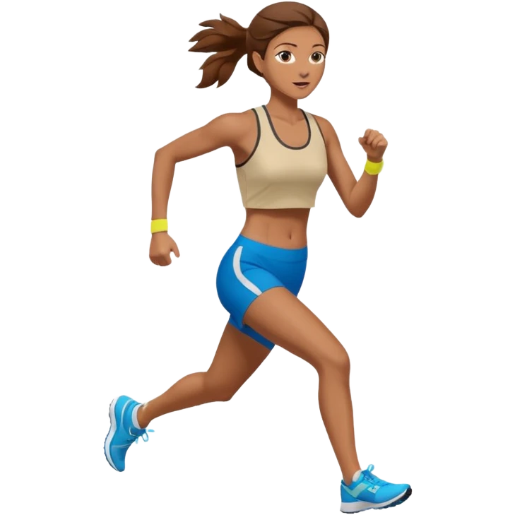Naked woman with brown hair running emoji