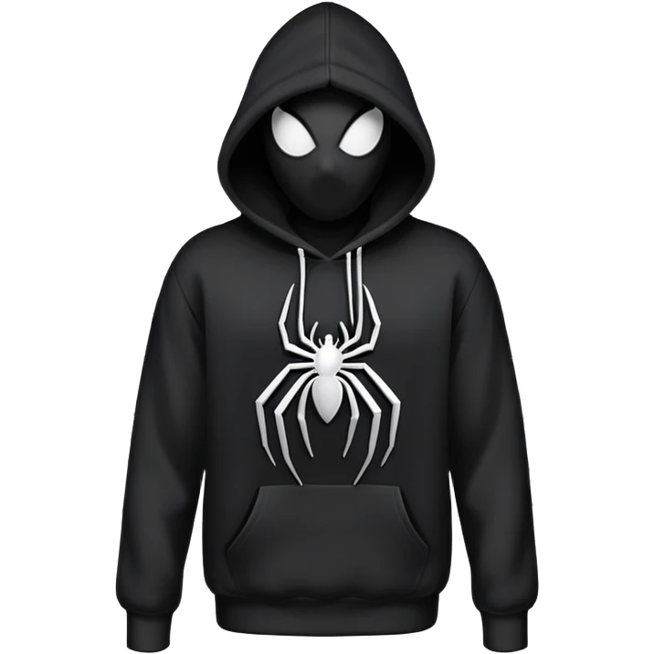 The Black Sp5der Hoodie features a black base with distinctive middle spot where there is a spider web on it, and the whole hoodie is black in the spider web in the middle is black with the no spider in the middle, NO SPIDER just a web emoji