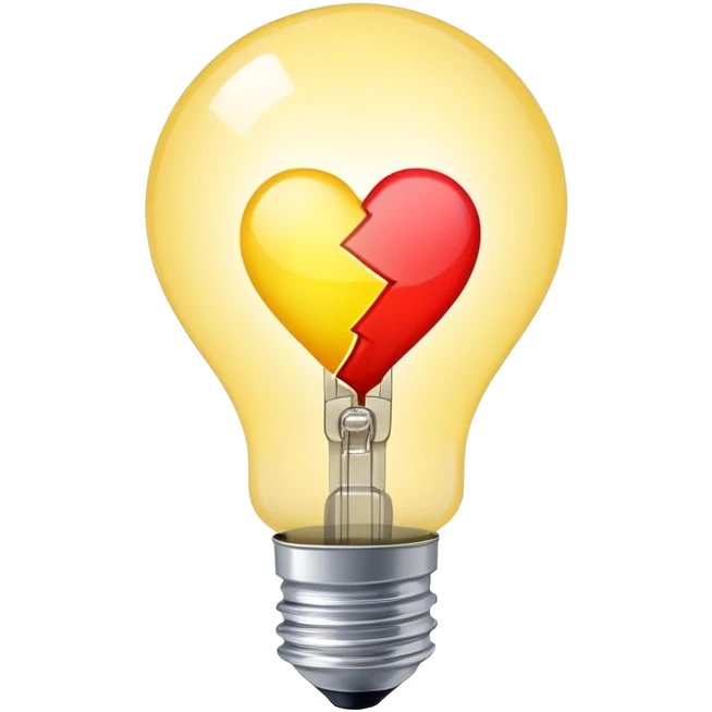 a yellowish lightbulb with heart emoji