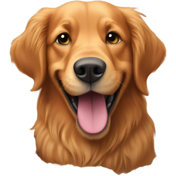 Red golden retriever playing in the dirt emoji