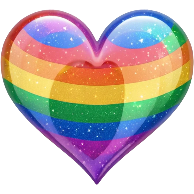 rainbow pride heart with a sparkle effect emoji