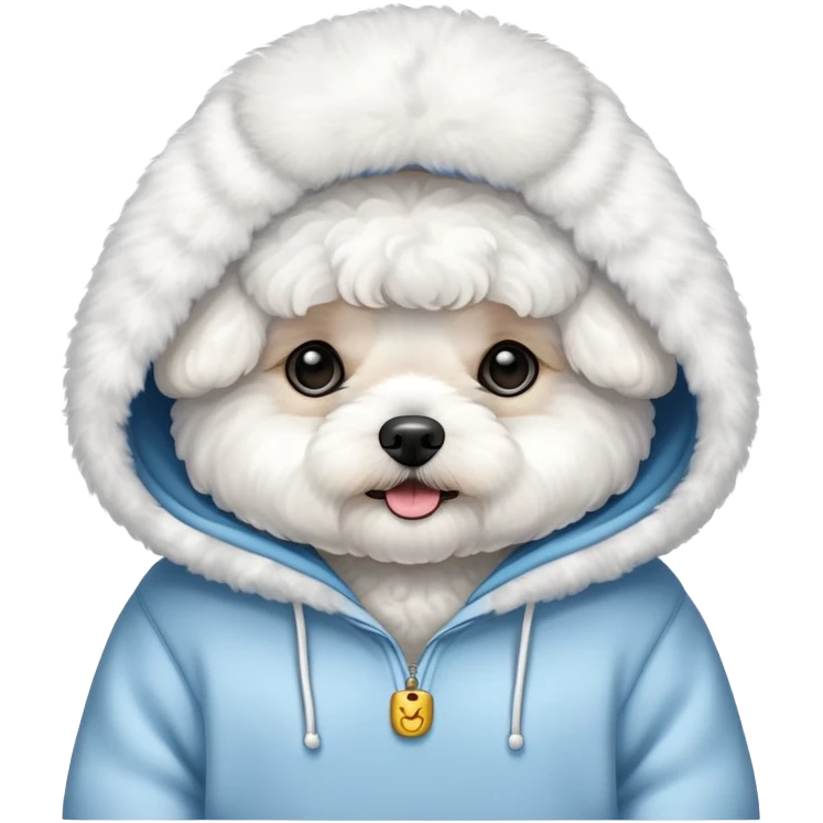 Bichon frise wearing a hoodie  emoji