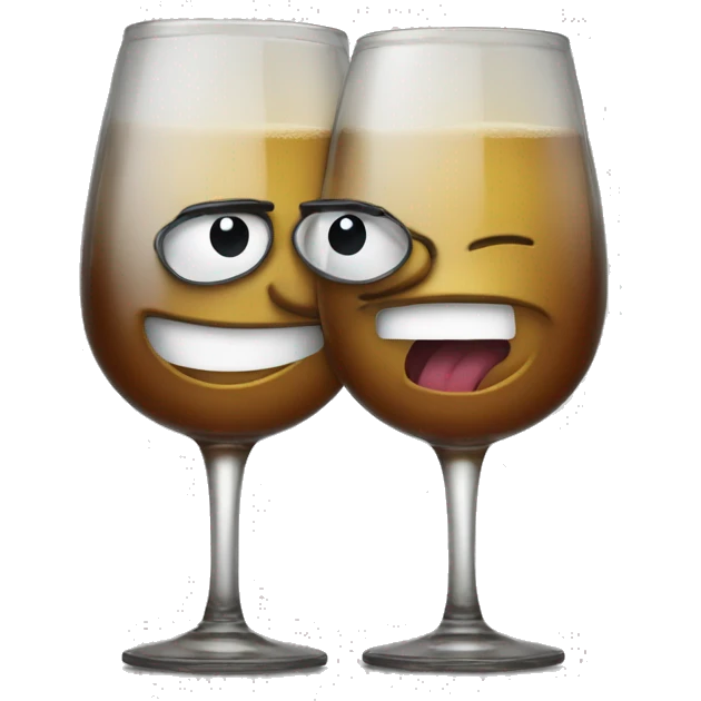 Whine glasses clinking emoji