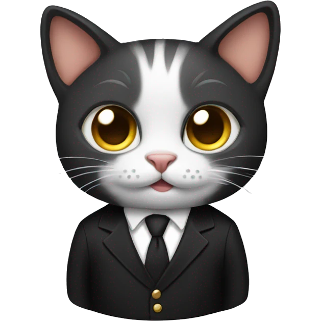Cat wearing a black suit emoji