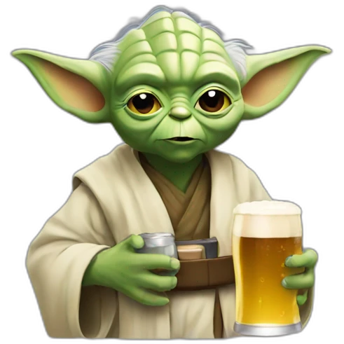 yoda with beer emoji