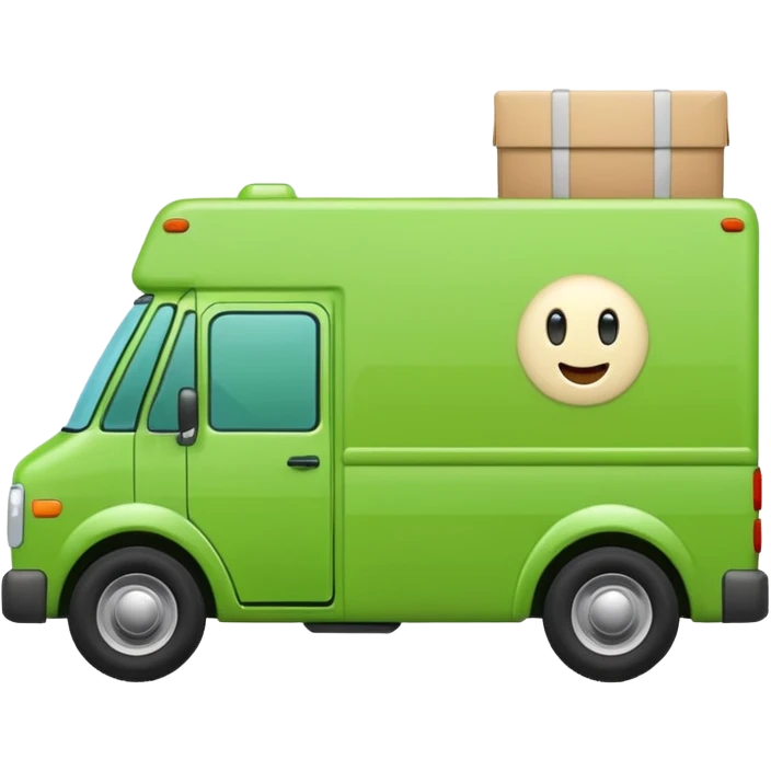 delivery truck green cute soft corners emoji