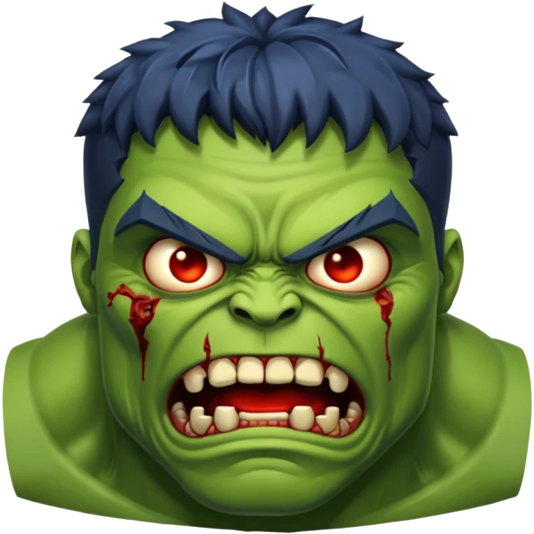 Zombie hulk face emoji