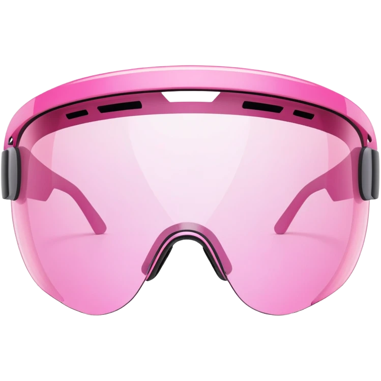pink tinted shield visor glasses, frameless Y2K style, one continuous lens, futuristic emoji