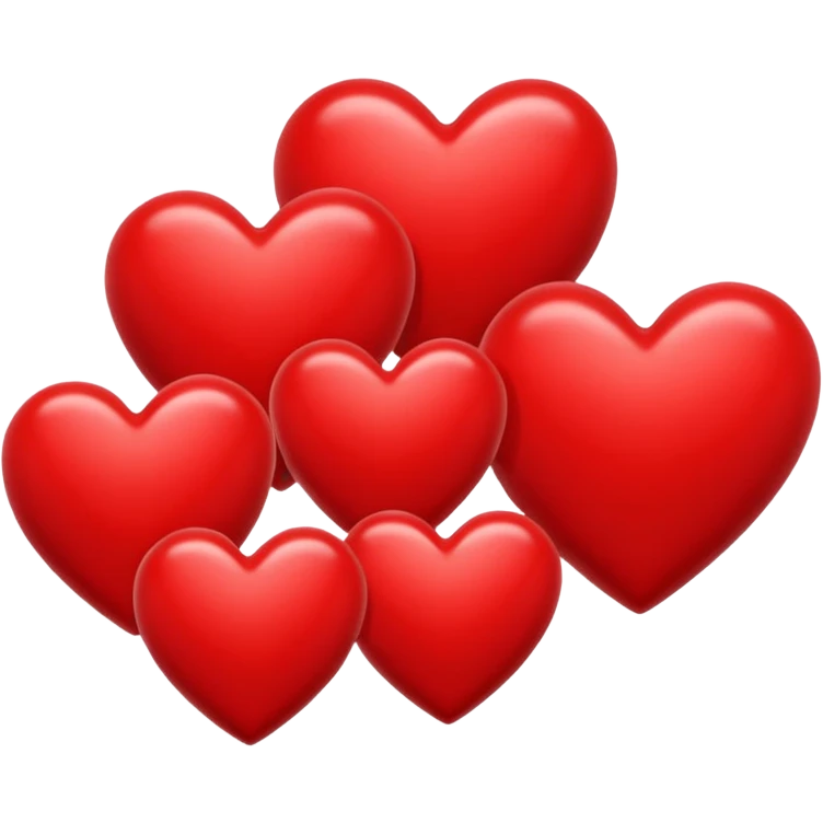 A bunch of red hearts emoji