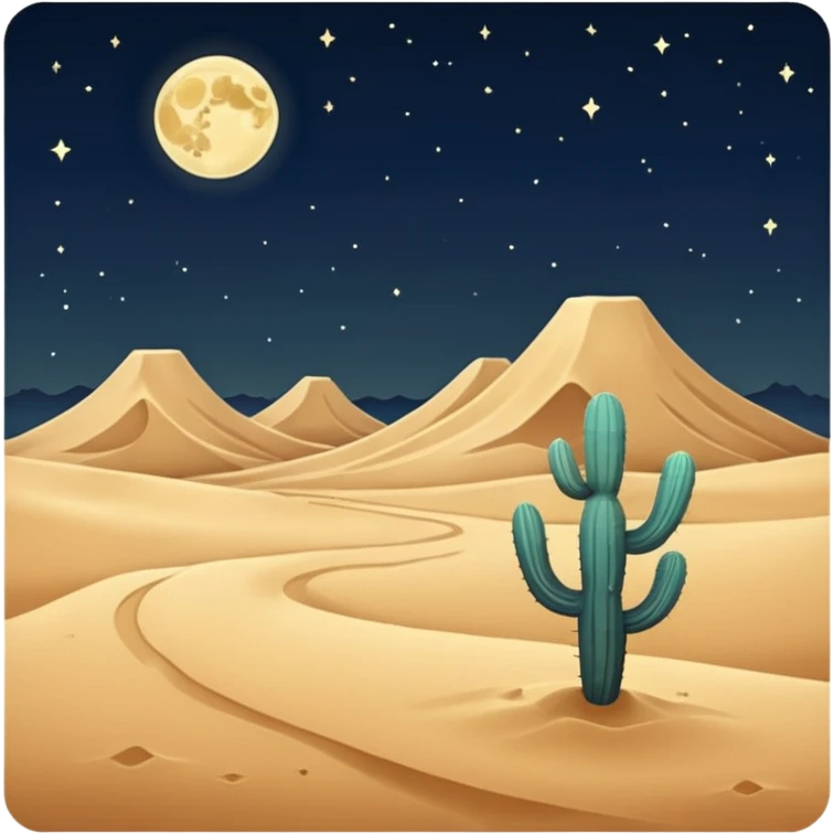 Desert at night emoji