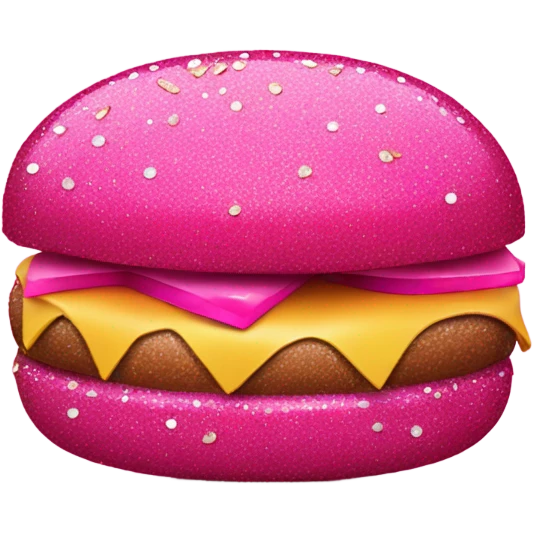 Hot pink hamburger with glitter  emoji