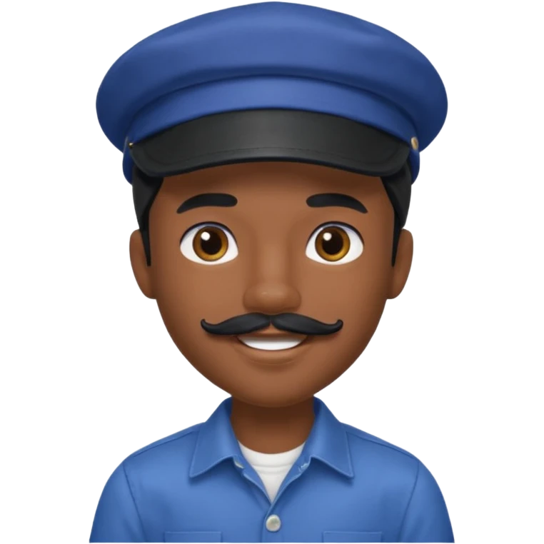 generate a pretty bratz boy wearing a dark blue cap and  button up shirt. Handsome

Mustache- black

hair black long emoji