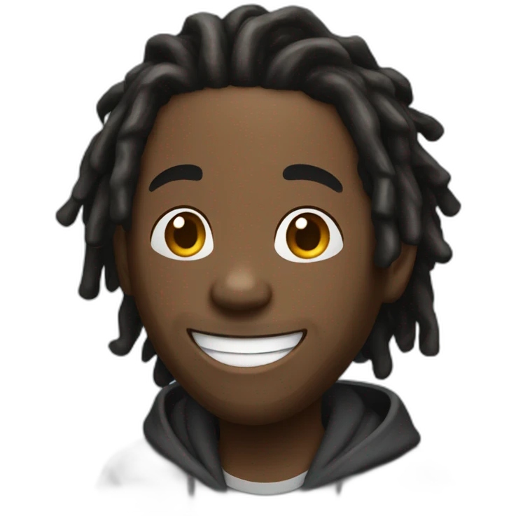 Black man with dreadlocks and hoodie laughing emoji