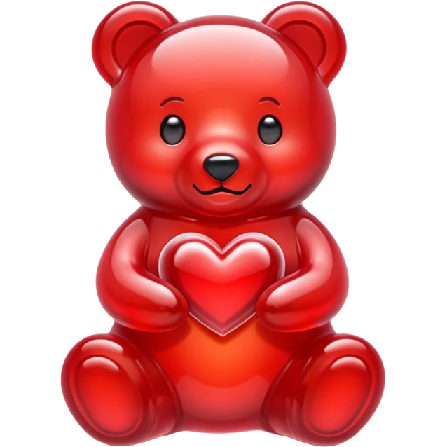 white jelly bear  heart red emoji