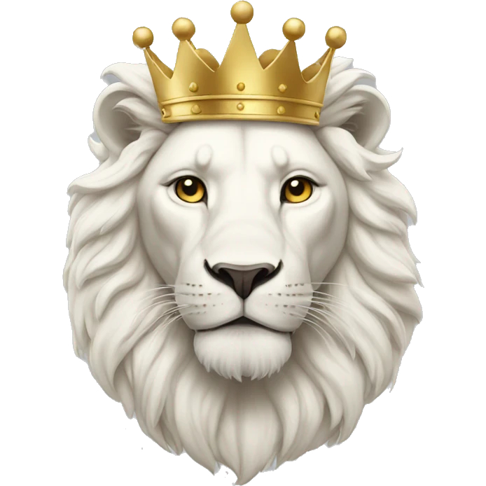 White lion with a gold crown emoji