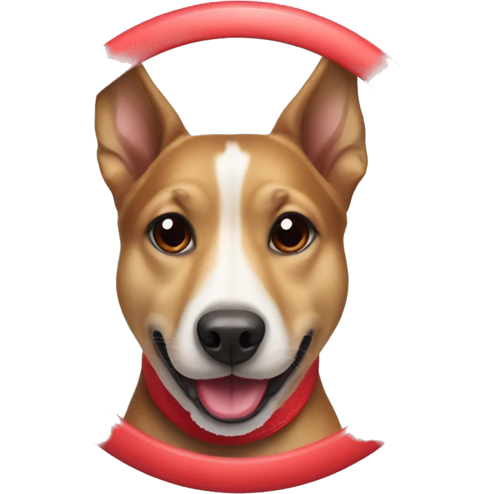 Dog with red frisbee in mouth emoji