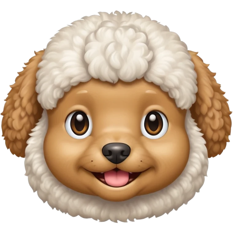 smile, baby white toy Poodle,only face  emoji
