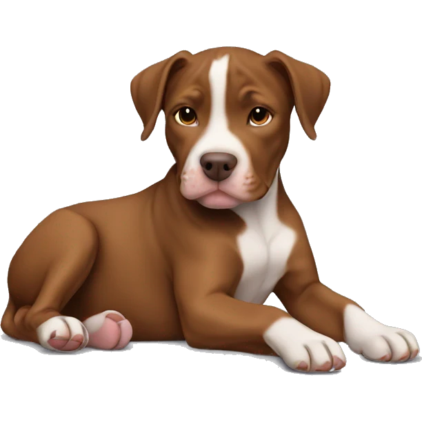 Brown Pitbull puppy laying  emoji