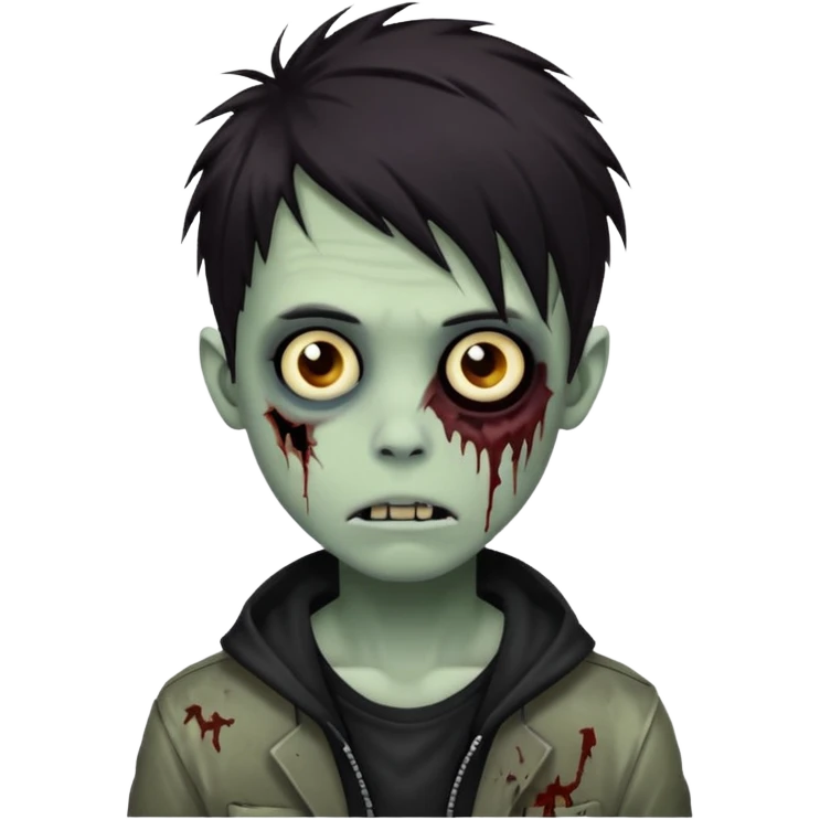 crie um menino zumbi emo sem o rosto deformado emoji