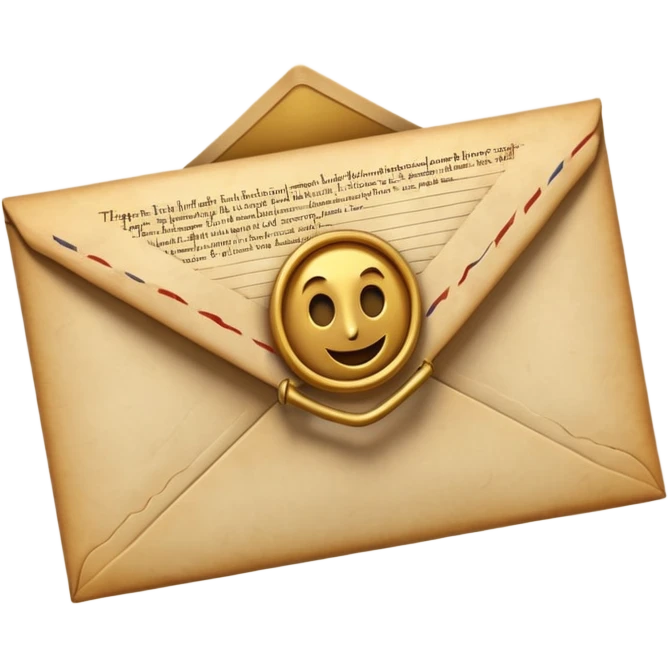 “3D emoji of a magical envelope, Harry Potter style, Hogwarts letter, fantasy magic, soft glow, cinematic lighting, high detail” emoji