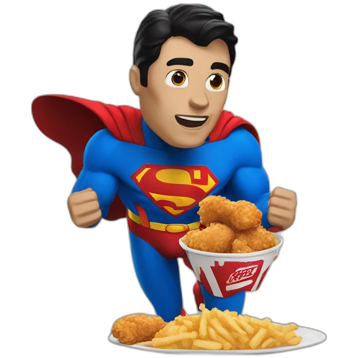 Superman eating at KFC emoji