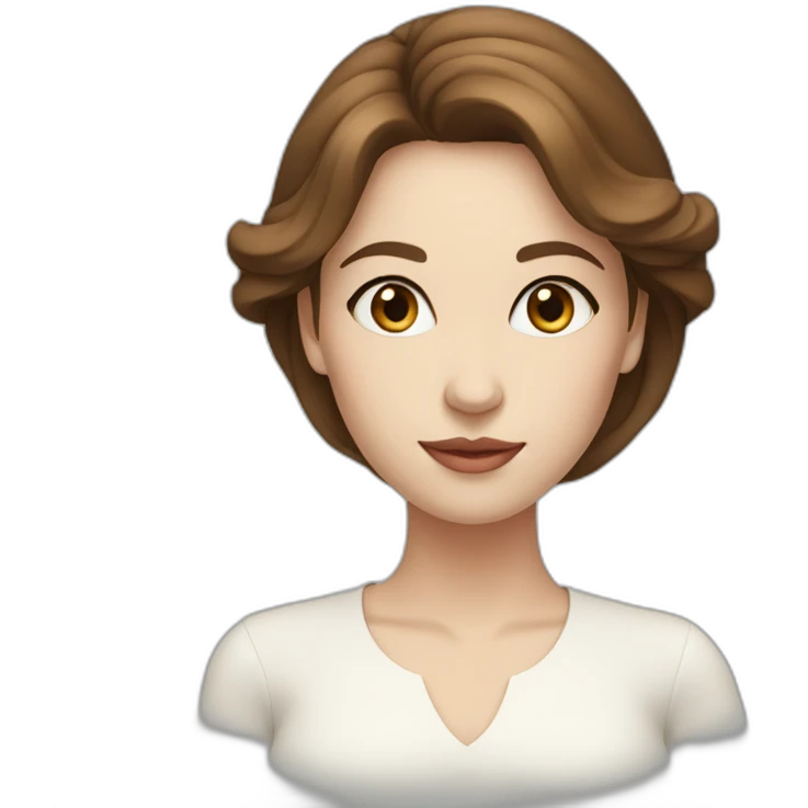Blue eyes brown hair woman elegant white skin emoji