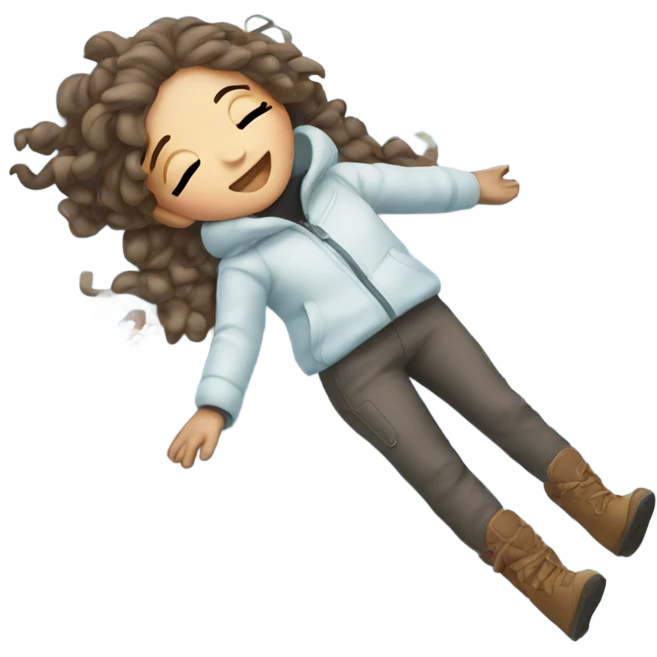 Girl making snow angel emoji