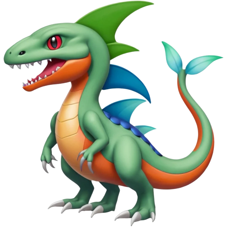 Meloetta-Garchomp-Grovyle-Pokémon-Fakémon-fusion-hybrid-creature emoji
