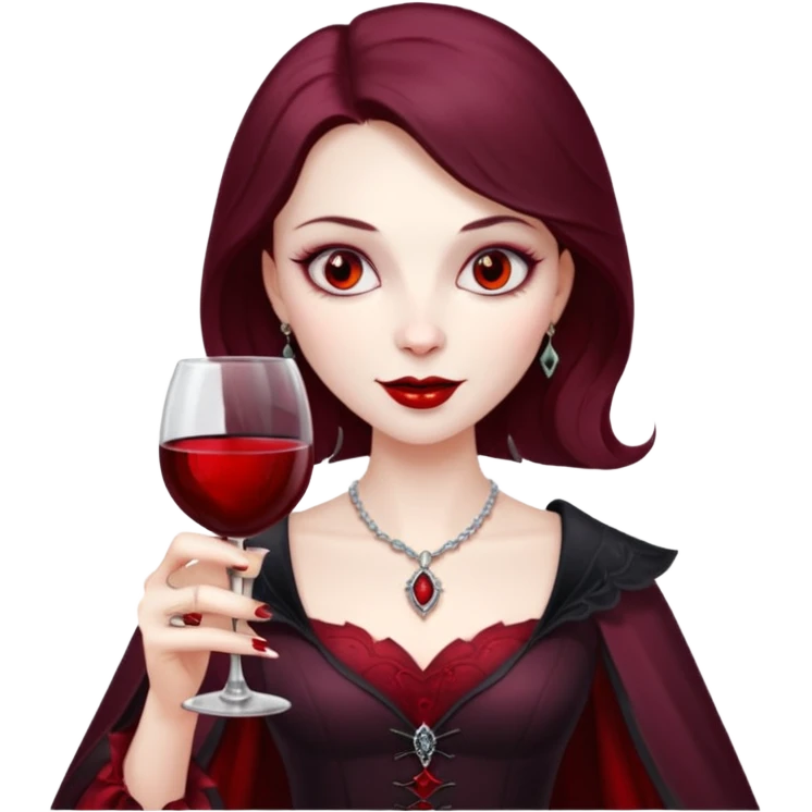 Vampire lady with wine glass emoji