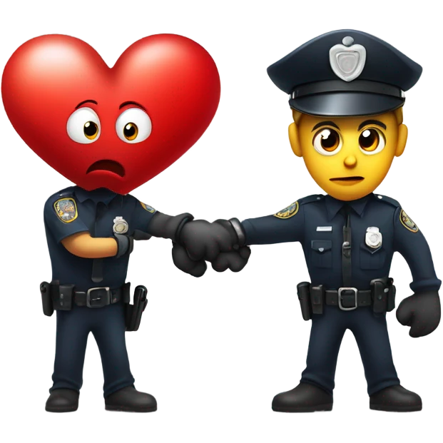 Cartoon Heart getting arrested emoji