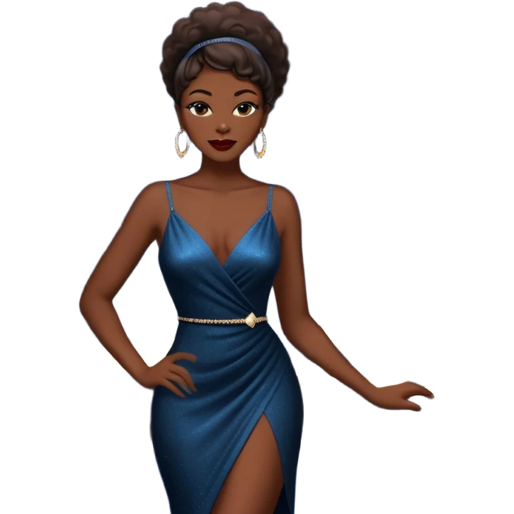 Black female jazz singer outside a jazz club at night in Paris, with city lights and Eiffel Tower in background emoji