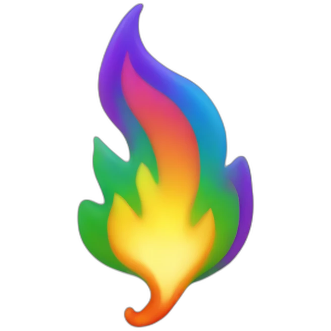 Rainbow flame emoji