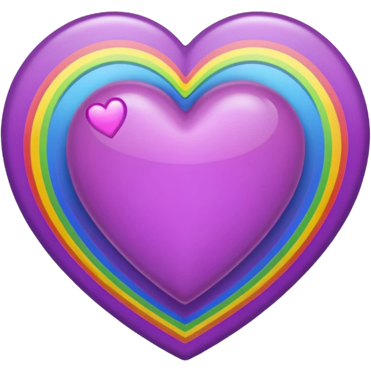 purple heart with a rainbow border emoji