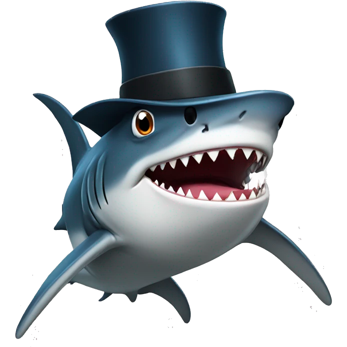 Shark with tophat  emoji